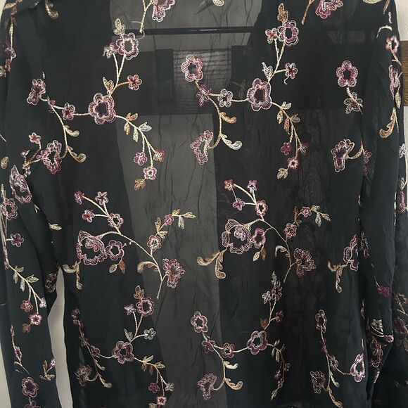 Vintage New York City Design Co Sheer Floral Top Small Fairycore Whimsigoth Y2K - Picture 6 of 6